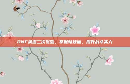 DNF柔道二次觉醒,掌握新技能,提升战斗实力-第1张图片-速奇网 DNF柔道二次觉醒,掌握新技能,提升战斗实力-第1张图片-速奇网