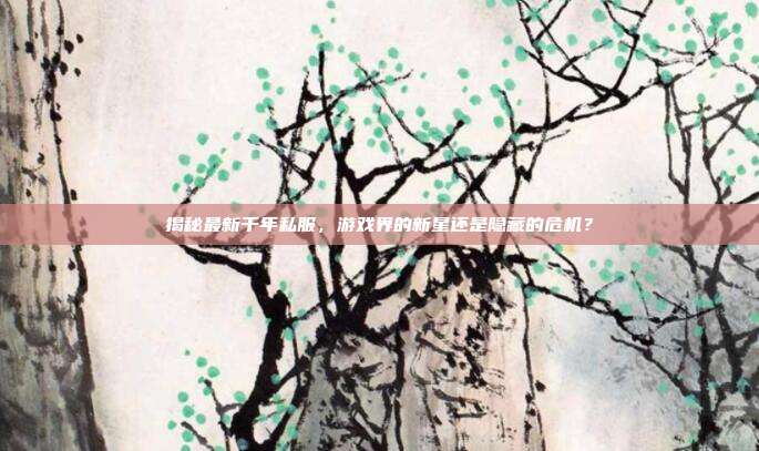 揭秘最新千年私服,游戏界的新星还是隐藏的危机?-第1张图片-速奇网 揭秘最新千年私服,游戏界的新星还是隐藏的危机?-第1张图片-速奇网