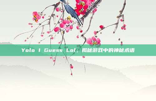 Yolo I Guess Lol,揭秘游戏中的神秘术语-第1张图片-速奇网 Yolo I Guess Lol,揭秘游戏中的神秘术语-第1张图片-速奇网