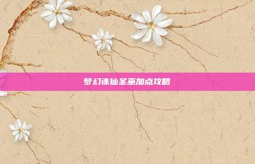 梦幻诛仙圣巫加点攻略-第1张图片-速奇网