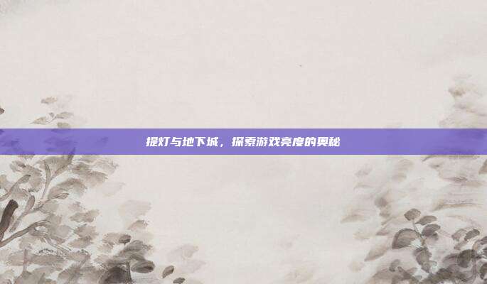 提灯与地下城，探索游戏亮度的奥秘-第1张图片-速奇网
