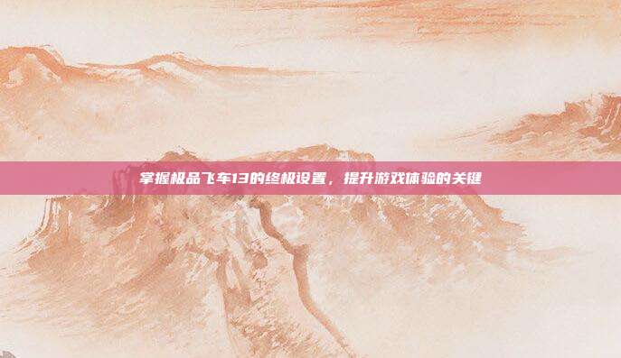 掌握极品飞车13的终极设置，提升游戏体验的关键-第1张图片-速奇网