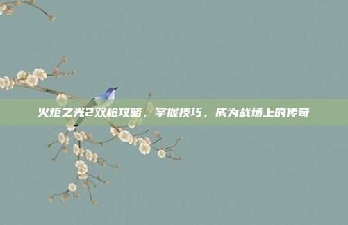 火炬之光2双枪攻略,掌握技巧,成为战场上的传奇-第1张图片-速奇网 火炬之光2双枪攻略,掌握技巧,成为战场上的传奇-第1张图片-速奇网