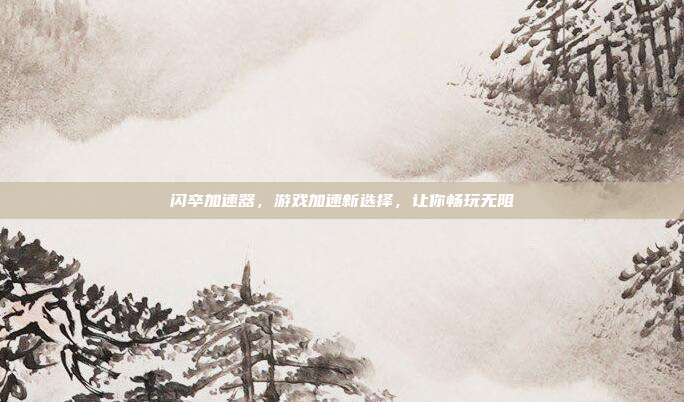闪卒加速器，游戏加速新选择，让你畅玩无阻-第1张图片-速奇网