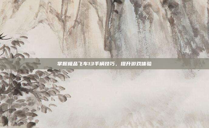 掌握极品飞车13手柄技巧,提升游戏体验-第1张图片-速奇网 掌握极品飞车13手柄技巧,提升游戏体验-第1张图片-速奇网