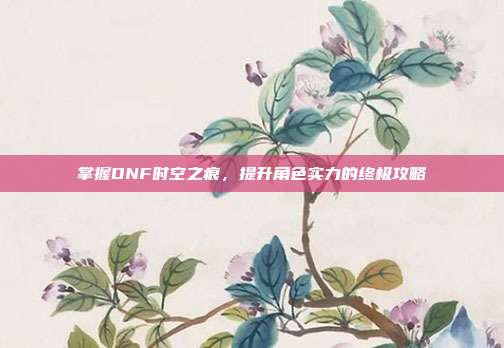 掌握DNF时空之痕，提升角色实力的终极攻略-第1张图片-速奇网