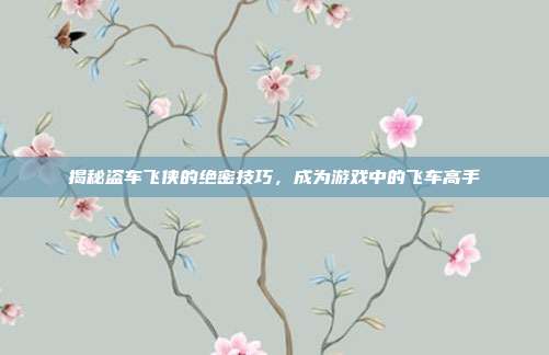 揭秘盗车飞侠的绝密技巧,成为游戏中的飞车高手-第1张图片-速奇网 揭秘盗车飞侠的绝密技巧,成为游戏中的飞车高手-第1张图片-速奇网