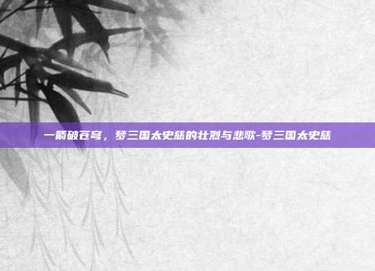 一箭破苍穹，梦三国太史慈的壮烈与悲歌-梦三国太史慈-第1张图片-速奇网