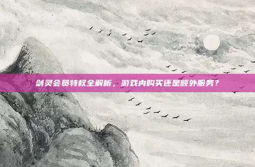 剑灵会员特权全解析,游戏内购买还是额外服务?-第1张图片-速奇网 剑灵会员特权全解析,游戏内购买还是额外服务?-第1张图片-速奇网