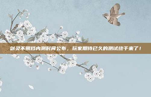 剑灵不删档内测时间公布,玩家期待已久的测试终于来了!-第1张图片-速奇网 剑灵不删档内测时间公布,玩家期待已久的测试终于来了!-第1张图片-速奇网
